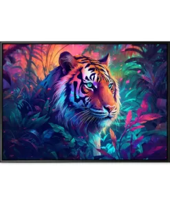 Vibrant and bright and colorful animal portrait poster. AI generated
