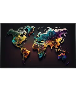 Abstract colorful world map background, Generated by Ai.