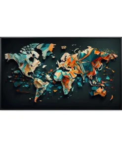 Abstract colorful world map background, Generated by Ai.