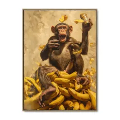 Galleri lærredsprint Banana Bonanza Ege svæveramme
