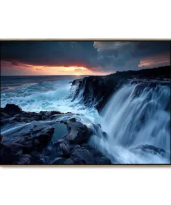 Galleri lærredsprint Cliffside Cascade EGE svæveramme