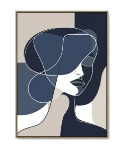 Galleri lærredsprint Graphite in Blue EGE svæveramme
