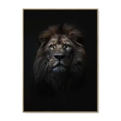Galleri lærredsprint Lion of the night Ege svæveramme