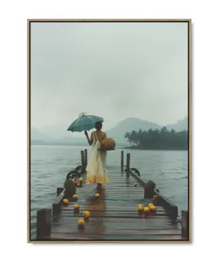 Galleri lærredsprint Pineapple Promenade EGE svæveramme
