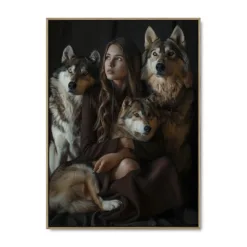 Galleri lærredsprint Wolf Whisperer EGE svæveramme