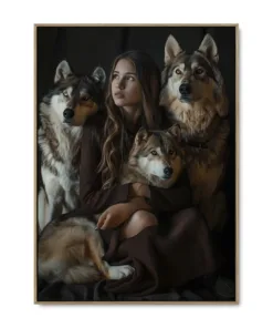 Galleri lærredsprint Wolf Whisperer EGE svæveramme