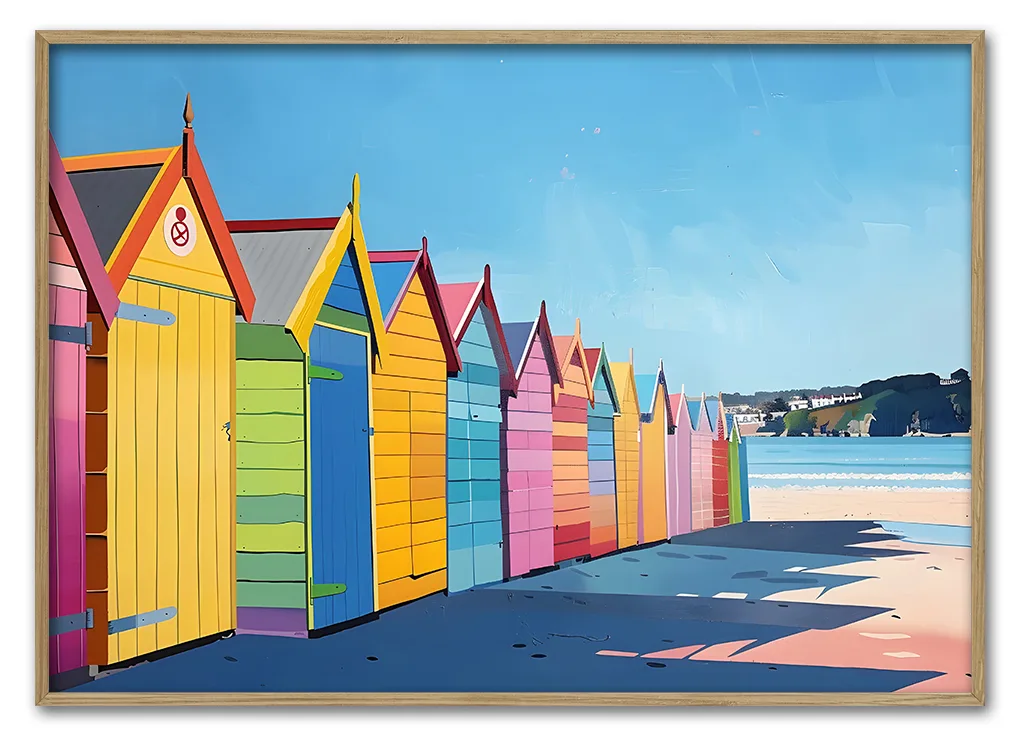 Beach Huts in Color Massiv Eg
