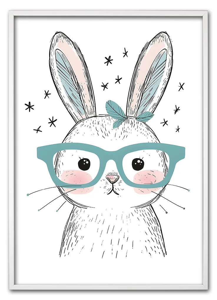 Bunny With Glasses Hvid Bunny With Glasses Hvid