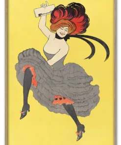 Woman dancing in a gray dress, remixed from artworks by Leonetto