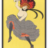 Woman dancing in a gray dress, remixed from artworks by Leonetto