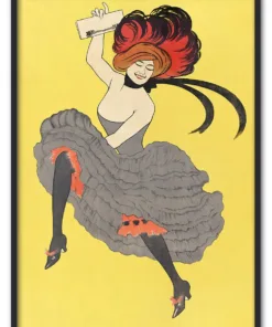 Woman dancing in a gray dress, remixed from artworks by Leonetto