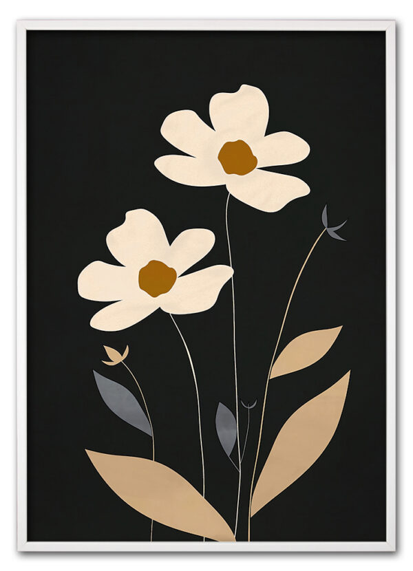 Cream Petals on Black Hvid