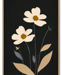 Cream Petals on Black Massiv Eg