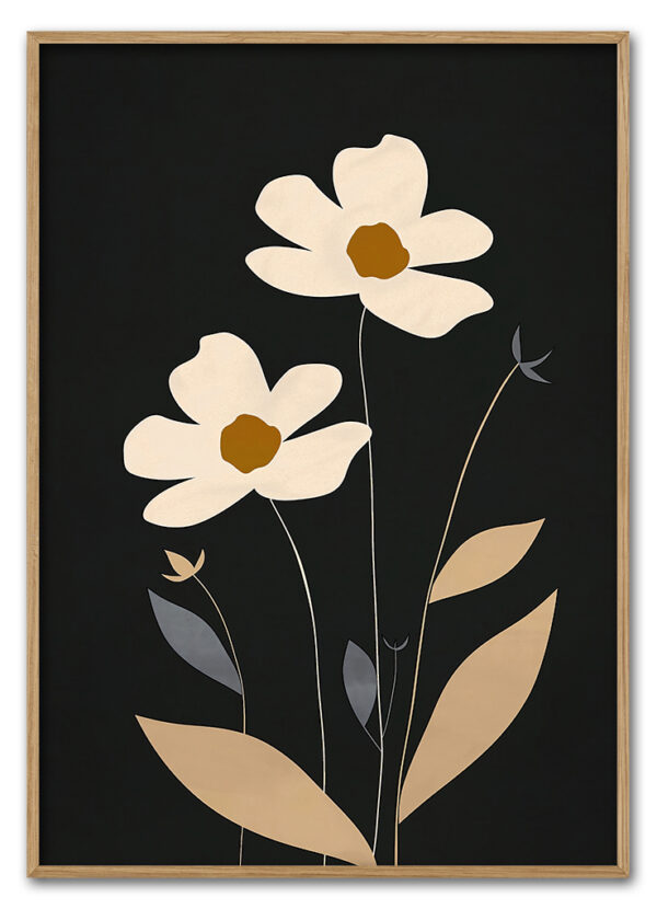 Cream Petals on Black Massiv Eg