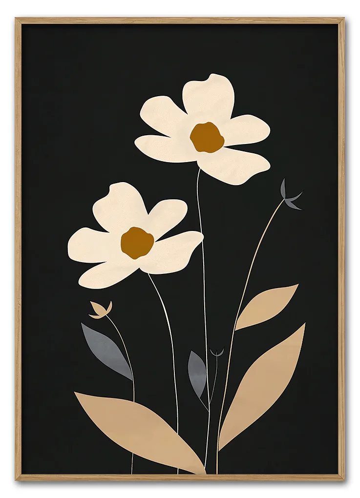 Cream Petals on Black Massiv Eg Cream Petals on Black Massiv Eg