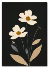 Cream Petals on Black Plakat