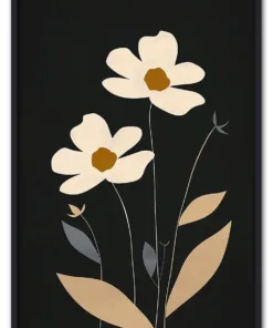 Cream Petals on Black Sort