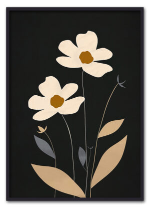Cream Petals on Black Sort