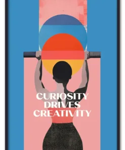 Curiosity & creativity quote poster template