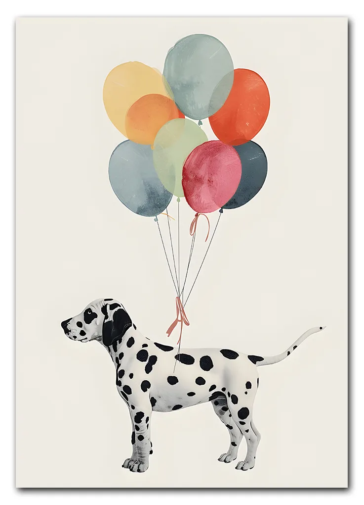 Dalmatian with Balloons Plakat