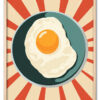 Vintage Breakfast Art Poster breakfast food egg. AI generated Im