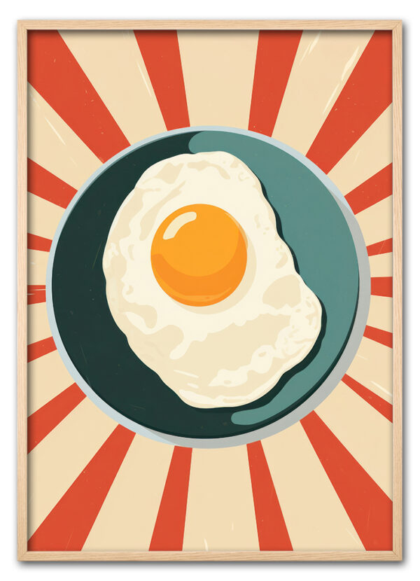 Vintage Breakfast Art Poster breakfast food egg. AI generated Im