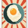 Vintage Breakfast Art Poster breakfast food egg. AI generated Im