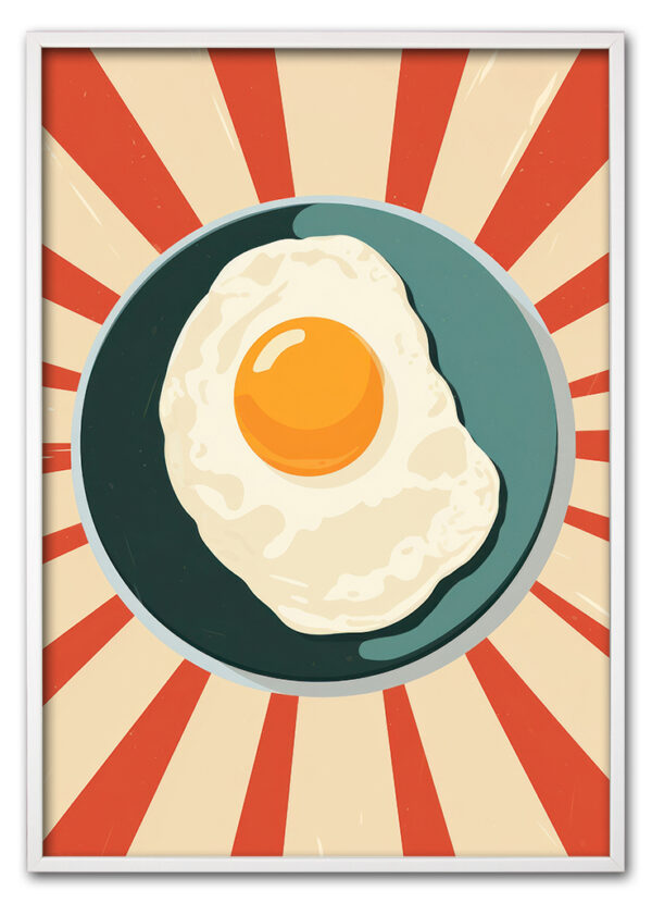 Vintage Breakfast Art Poster breakfast food egg. AI generated Im