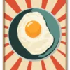 Vintage Breakfast Art Poster breakfast food egg. AI generated Im