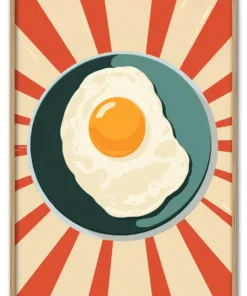 Vintage Breakfast Art Poster breakfast food egg. AI generated Im