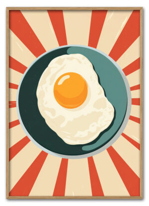 Vintage Breakfast Art Poster breakfast food egg. AI generated Im