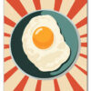 Vintage Breakfast Art Poster breakfast food egg. AI generated Im