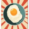 Vintage Breakfast Art Poster breakfast food egg. AI generated Im