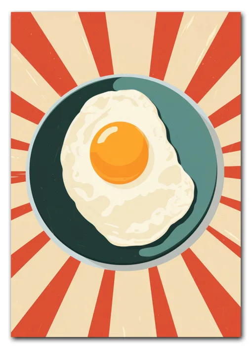 Vintage Breakfast Art Poster breakfast food egg. AI generated Im