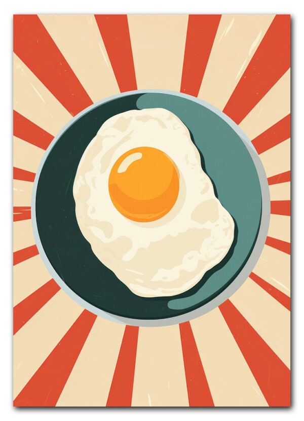 Vintage Breakfast Art Poster breakfast food egg. AI generated Im