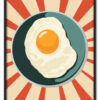 Vintage Breakfast Art Poster breakfast food egg. AI generated Im