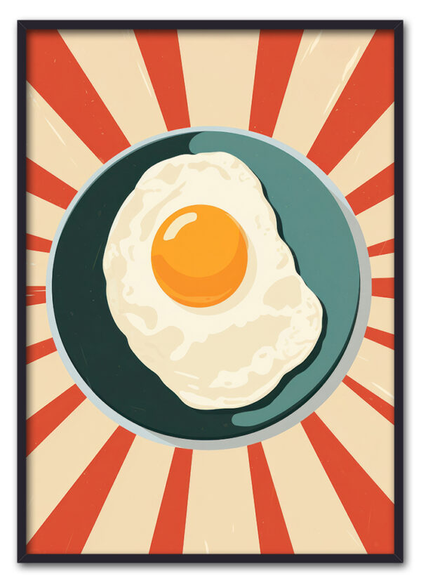 Vintage Breakfast Art Poster breakfast food egg. AI generated Im