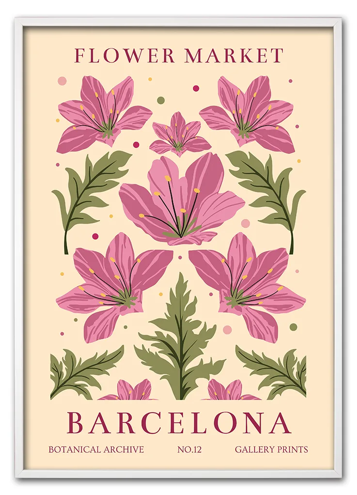 Flower Market Barcelona Hvid