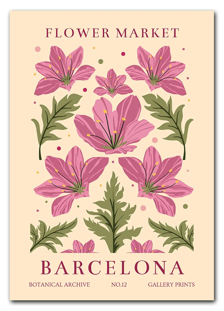 Flower Market Barcelona Plakat