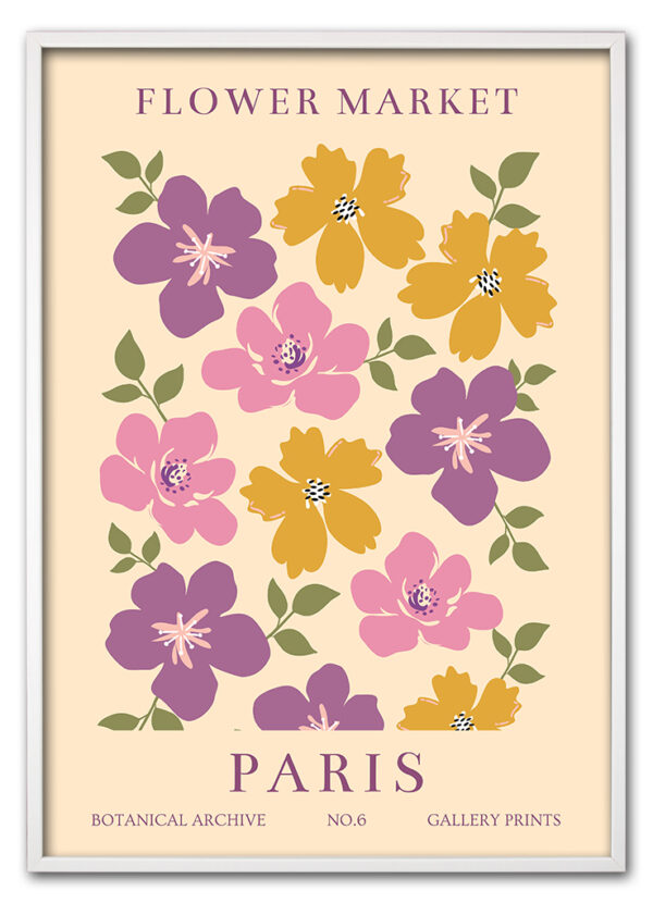 Flower Market Paris Hvid