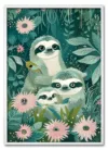 Jungle Sloth Family Hvid