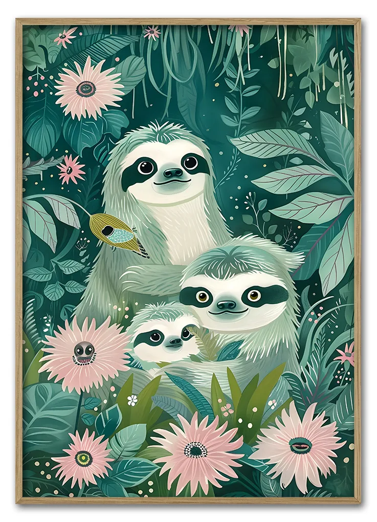 Jungle Sloth Family Massiv Eg