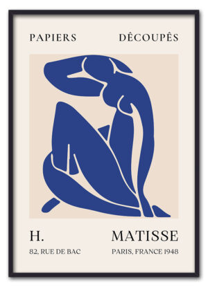 Matisse Cut Outs No. 08 (Blue Nude) Sort