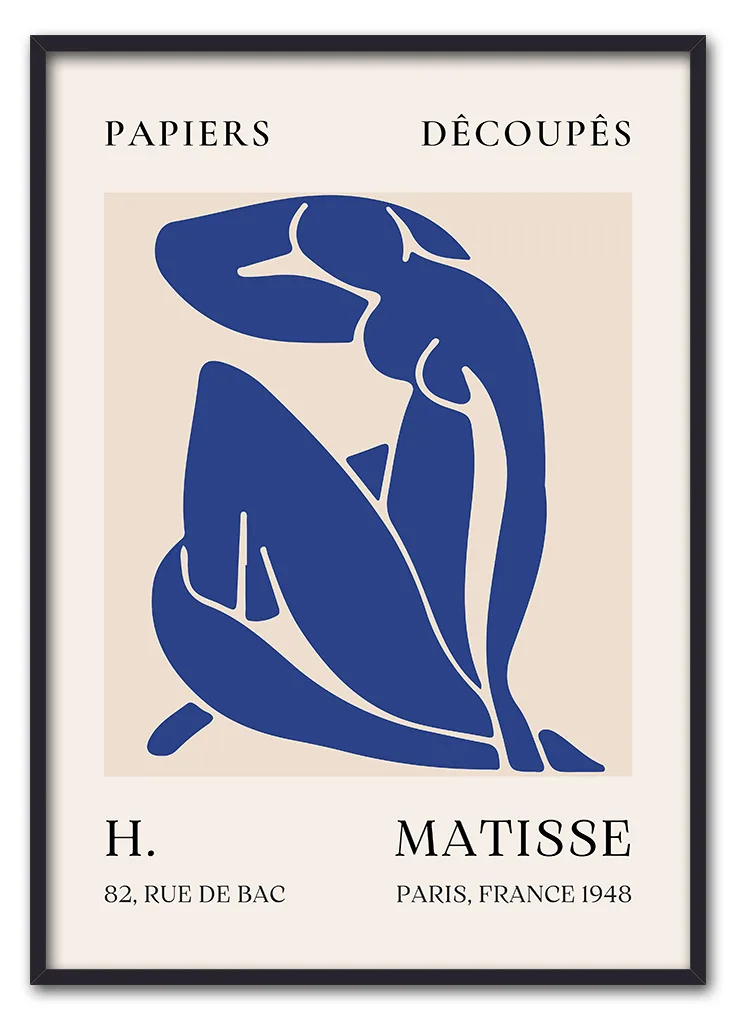 Matisse Cut Outs No. 08 (Blue Nude) Sort Matisse Cut Outs No. 08 (Blue Nude) Sort