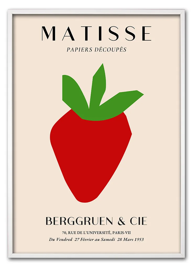 Matisse Fruit Cut Out No. 03 (Strawberry) Hvid Matisse Fruit Cut Out No. 03 (Strawberry) Hvid