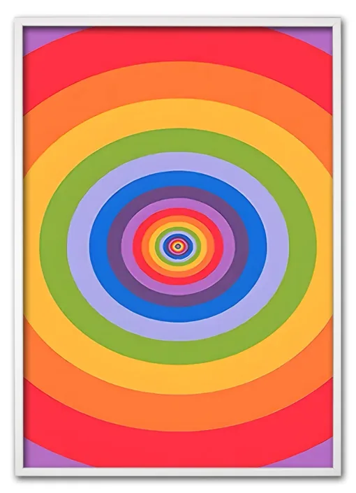 Retro Rainbow Spin Hvid