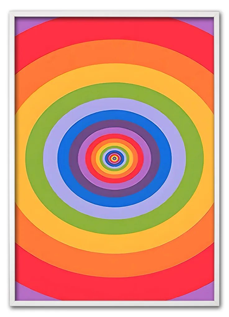 Retro Rainbow Spin Hvid