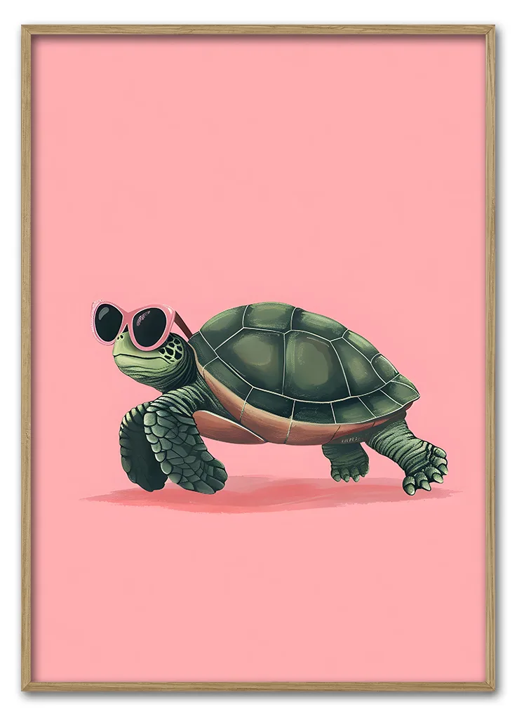 Turtle on Pink Massiv Eg