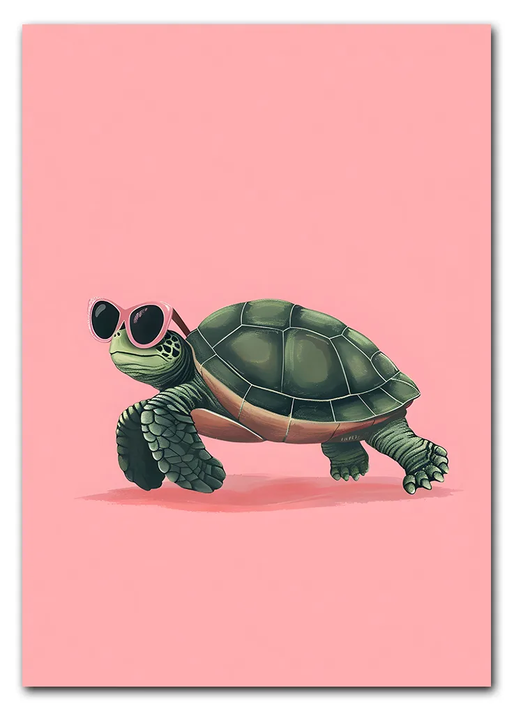 Turtle on Pink Plakat
