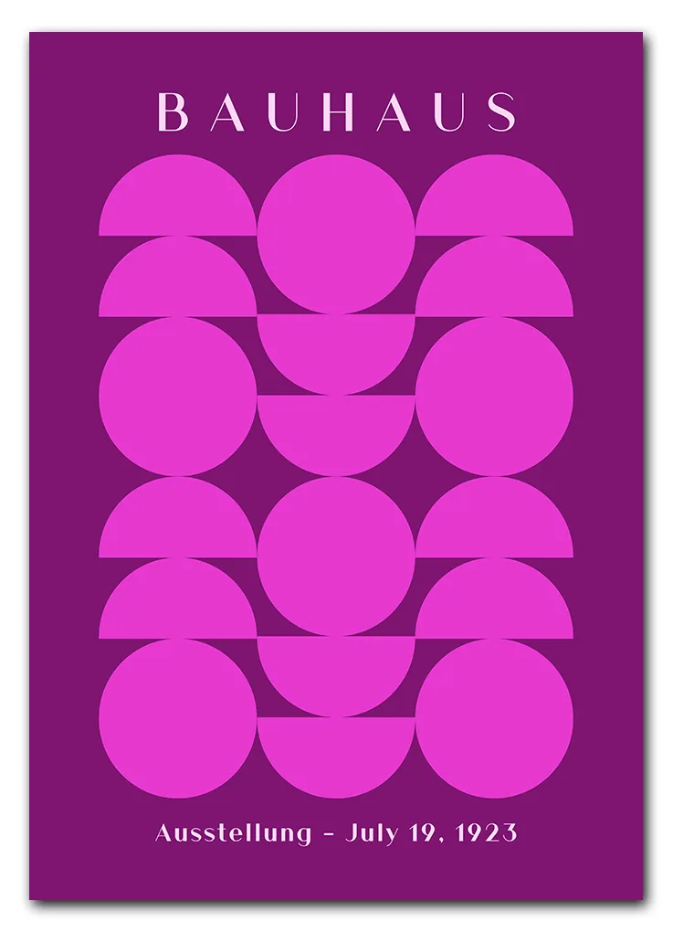 Bauhaus Circles Pink Plakat